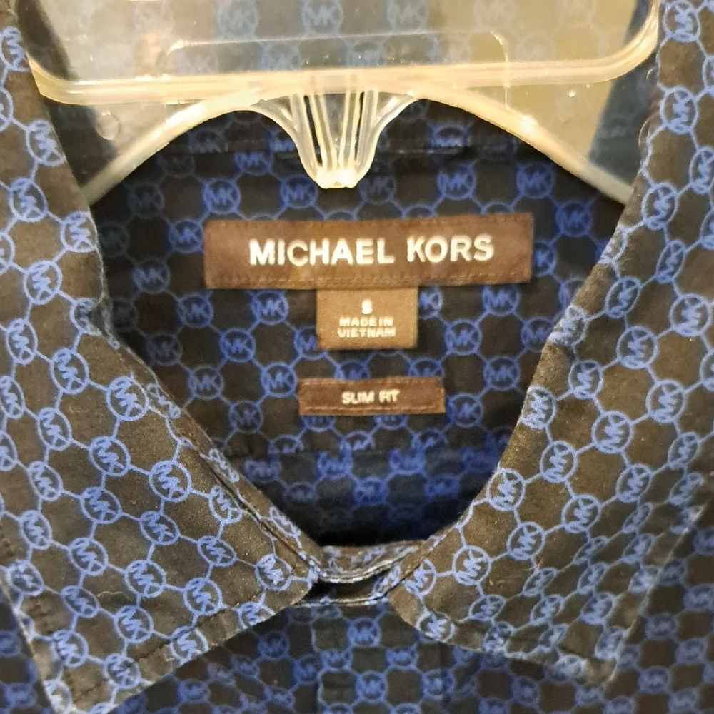 Michael Kors Blue Casual Button Down Shirt - Picture 2 of 3